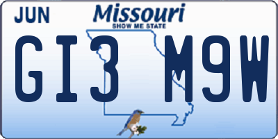 MO license plate GI3M9W