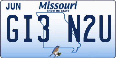 MO license plate GI3N2U