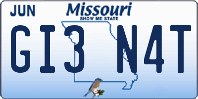 MO license plate GI3N4T