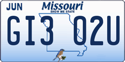 MO license plate GI3O2U