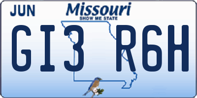 MO license plate GI3R6H
