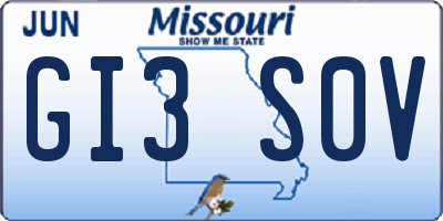 MO license plate GI3S0V
