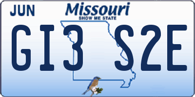 MO license plate GI3S2E