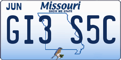 MO license plate GI3S5C