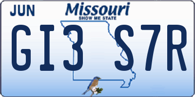 MO license plate GI3S7R