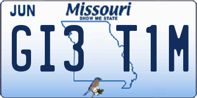 MO license plate GI3T1M