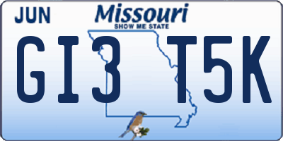 MO license plate GI3T5K