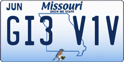 MO license plate GI3V1V