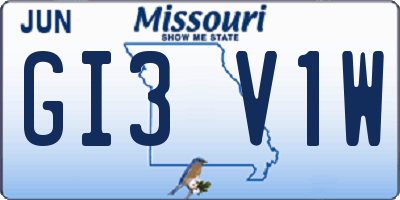 MO license plate GI3V1W