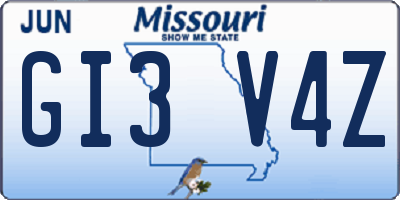 MO license plate GI3V4Z