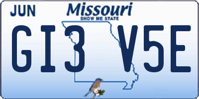 MO license plate GI3V5E