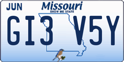 MO license plate GI3V5Y