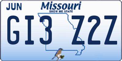 MO license plate GI3Z2Z