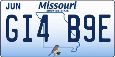 MO license plate GI4B9E