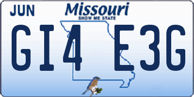 MO license plate GI4E3G