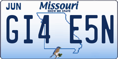 MO license plate GI4E5N