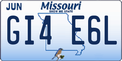 MO license plate GI4E6L