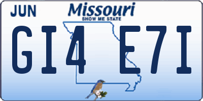 MO license plate GI4E7I