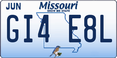 MO license plate GI4E8L