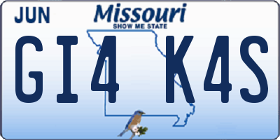 MO license plate GI4K4S