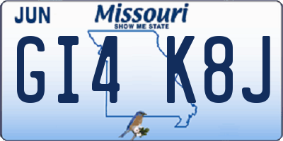 MO license plate GI4K8J