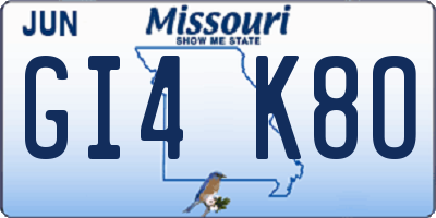MO license plate GI4K8O