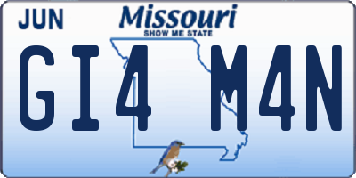 MO license plate GI4M4N