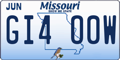 MO license plate GI4O0W