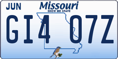 MO license plate GI4O7Z