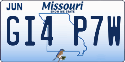 MO license plate GI4P7W