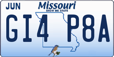 MO license plate GI4P8A