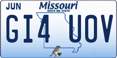 MO license plate GI4U0V