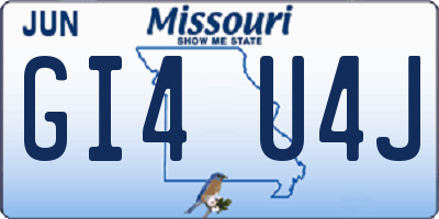 MO license plate GI4U4J