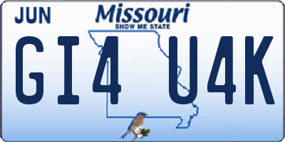 MO license plate GI4U4K