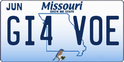 MO license plate GI4V0E