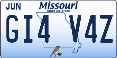 MO license plate GI4V4Z