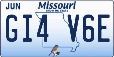 MO license plate GI4V6E