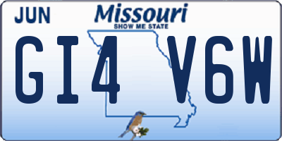 MO license plate GI4V6W