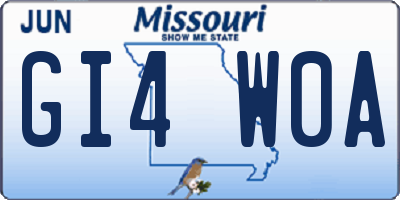 MO license plate GI4W0A
