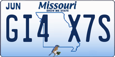 MO license plate GI4X7S