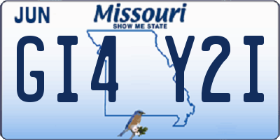 MO license plate GI4Y2I