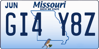 MO license plate GI4Y8Z