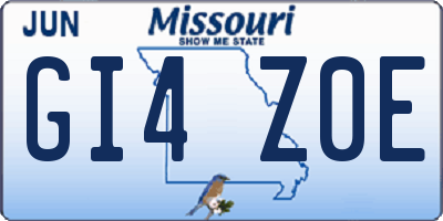 MO license plate GI4Z0E