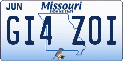 MO license plate GI4Z0I