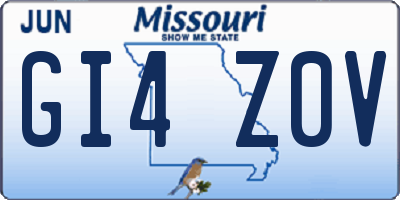 MO license plate GI4Z0V
