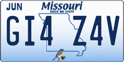 MO license plate GI4Z4V