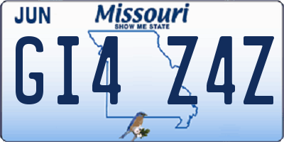 MO license plate GI4Z4Z