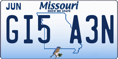 MO license plate GI5A3N