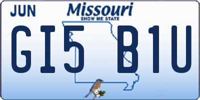 MO license plate GI5B1U
