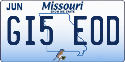 MO license plate GI5E0D
